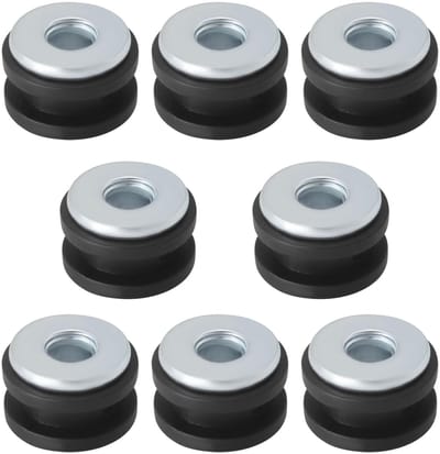 Dailygoody - Motorfiets Buffer Rubber Pad - 10 stuks - Hoogwaardige rubberen grommets - Zwart - Inclusief metalen ri...
