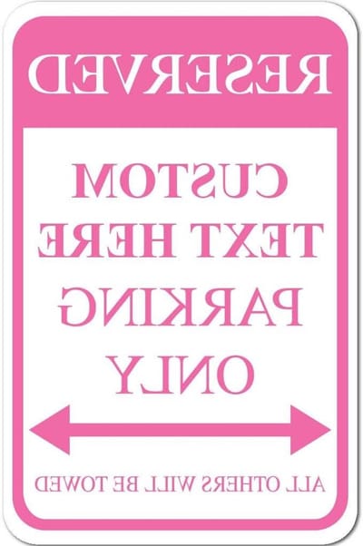 Gepersonaliseerd Parkeerbord - Eigen Tekst Bord - Parkeerplek Reserveren - Waterdicht Aluminium - 30x45 cm - Roze