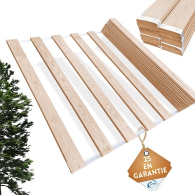 Lattenbodem Veno 70 x 200 cm – eenvoudig in het bedframe plaatsen – 13 latten – plat – max. 150 kg – hout – oprolbare lattenbodem