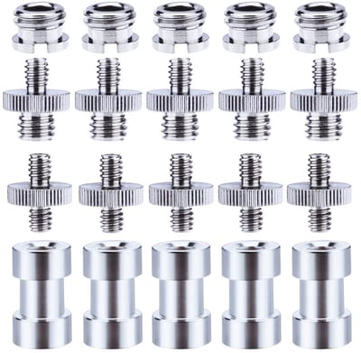 Set van 21 schroefdraadadapters (6,35 mm & 9,5 mm) voor camera's, statieven, monopods, balhoofden, lamphouders en schouderrigs