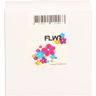 FLWR - Labelrol / DK-11221 / 23x23mm Wit - geschikt voor Brother