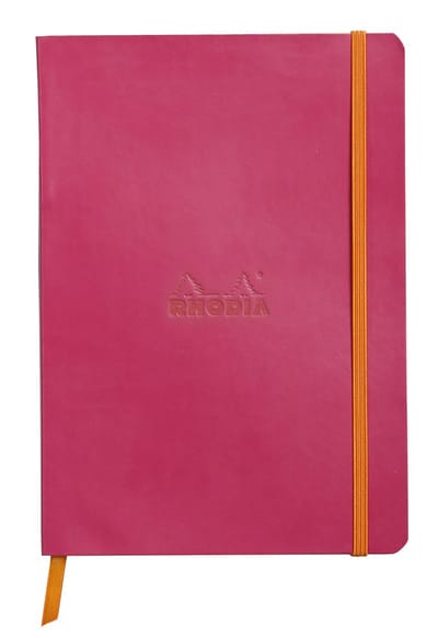 Rhodia Softcover Notitieboek – A5 – 80 Bladen – Gelijnd – Ivoorkleurig Papier 90 g/m² – Met Elastieksluiting - Framboos