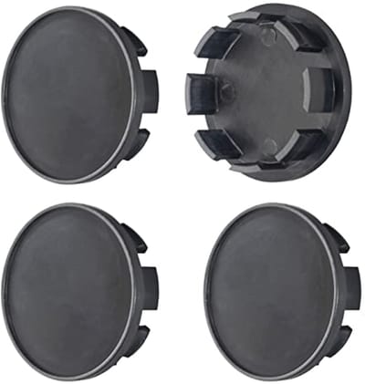 Set van 4 Zwarte Naafdoppen voor Aluminium Velgen - 49 mm Diameter
