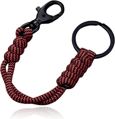 Paracord Karabijnsluiting & Sleutelring - Red Black