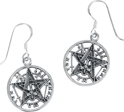 etNox magic and mystic Tetragrammaton oorbellen Oorbellen zilverkleurig