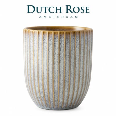 Dutch Rose Sapphire Sapphire Mok - Theemok - Koffiemok - zonder oor Grijs - 26 cl.