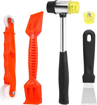 Set van 4 Professionele Glazuur Gereedschappen voor Ramen en Deuren, Multifunctionele Hamer en Roller, Ideaal voor Klusprojecten en Renovaties