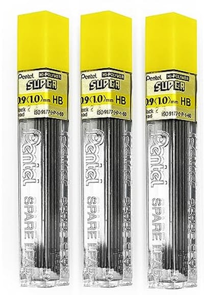 0,9 mm HB Schaduw Hardheid Potlood Navullingen - Set van 45 Stuks voor Automatische en Mechanische Potloden