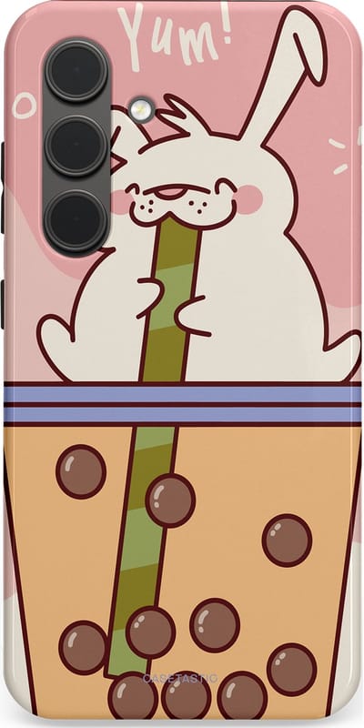 Casetastic Hoesje Geschikt voor Samsung S24 - Stijlvolle Beschermende Duo-layer Case - Bubble Tea Genot