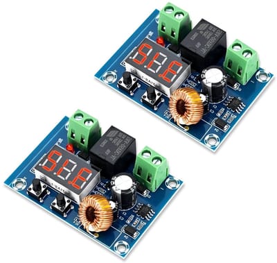 2 Stuks Ondervoltage Isolatiemodule met Digitale Bescherming en Weergave voor 12V-36V Accu's, Geschikt voor Loodzuur en Lithium Batterijen