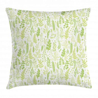 ABAKUHAUS Bladeren-Kussenhoes – Groene bladeren – 40x40 cm – dubbelzijdig bedrukt