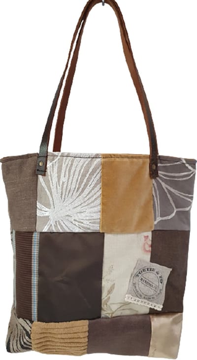 Toetie & Zo - Handgemaakte Tas - Shopper - Patchwork - Aardetinten - Schoudertas - Boodschappentas - 40x35x13