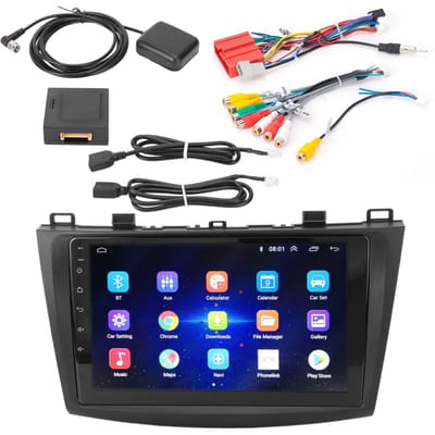 9 inch GPS Navigatie Bluetooth 1024x600 Resolutie voor Android Vervanging voor Mazda 3 Axela 20102013(1+16G ) black