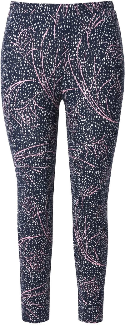 Ulla Popken - Dames - Legging smalle pijpen elastische tailleband - Marine - Maat 42+