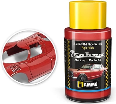 AMMO by Mig Jimenez Hobbyverf Acrylverf - MIG 0314 Cobra Motor Paints - Phoenix Red - Matt - Acryl - 30ml Verf potje - 30 ml