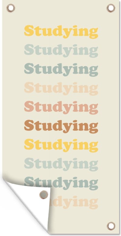 Schuttingposter Motivatie - Quotes - Studenten - School - 100x200 cm - Tuindoek