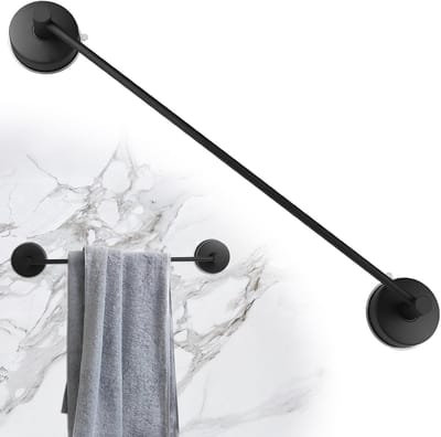 Dailygoods - LALAGO Handdoekhouder met zuignap, 304 roestvrij staal, zuignappen, badhanddoekhouder, zonder boren, waterdicht, voor douchewand, draagvermogen 5 kg/stuk, zwart