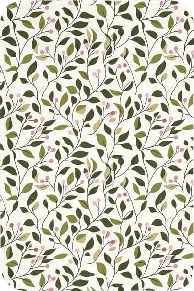 Badmat 60x90 cm - Antislip - Bladeren - Bessen - Roze - Badmatten voor badkamer - Badkamermat - Douchemat - Badkamer mat