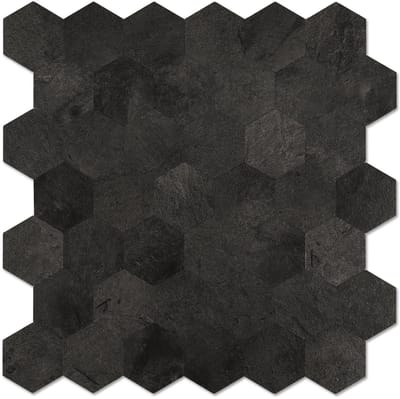 Zelfklevende Mozaïek Tegel - Afimona Antraciet Leisteen Hexagon XL - Antraciet - 290x288mm