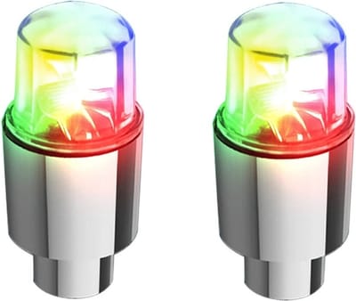 DrPhone FireFly - 2x Ventieldop met LED RGB (7 kleuren) - Lichtsensor - Fiets Ventiel Licht voor o.a. fietsen Waterdicht