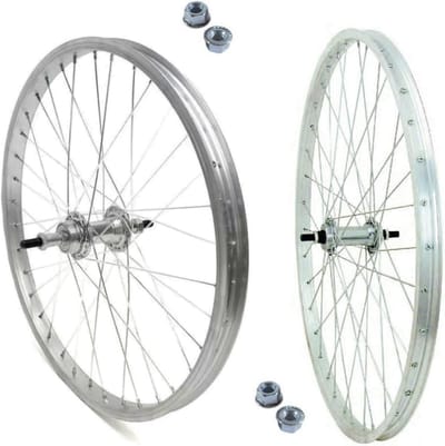 Fietswiel Set - Velgen Set - Stadsfiets Onderhoud - 6/7 Versnellingen - 24 Inch - Grijs Zilver