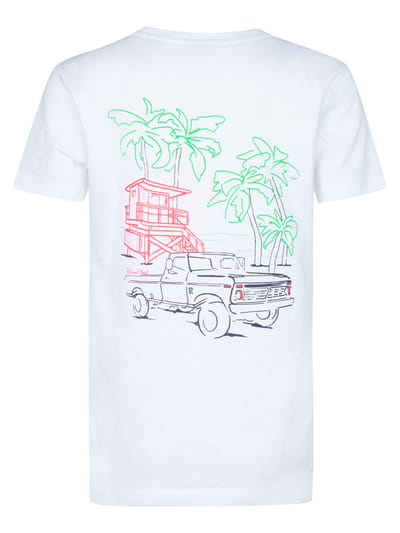 Petrol Industries - Jongens Backprint T-shirt Tealshore - Wit - Maat 104