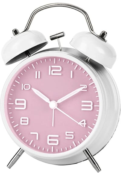 IvoQ Roze Retro Wekker – Extra Luid – Stijlvol & Praktisch – Zonder Tikgeluid