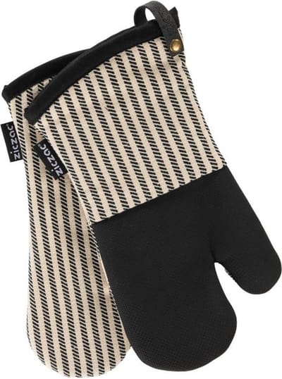 Tiseco - Ovenwant TOLEDO - SET/2 - neoprene - gestreept - 17x33 cm - zwart