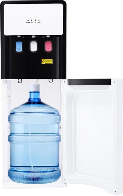 Water Dispenser - Drankkoeler - Direct Warm Water - Bodemlaad Systeem - 31 x 29.5 x 92.5 cm - Wit