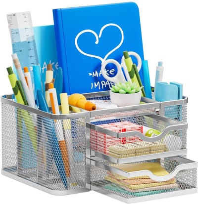 Dailygoods- Bureau Organizer Met 3 Compartimenten - Pennenbak - Brievenbak - Desktopopslag - Multifunctionele Organizer - Geschikt Voor Thuiskantoor - Kantoor Organizer