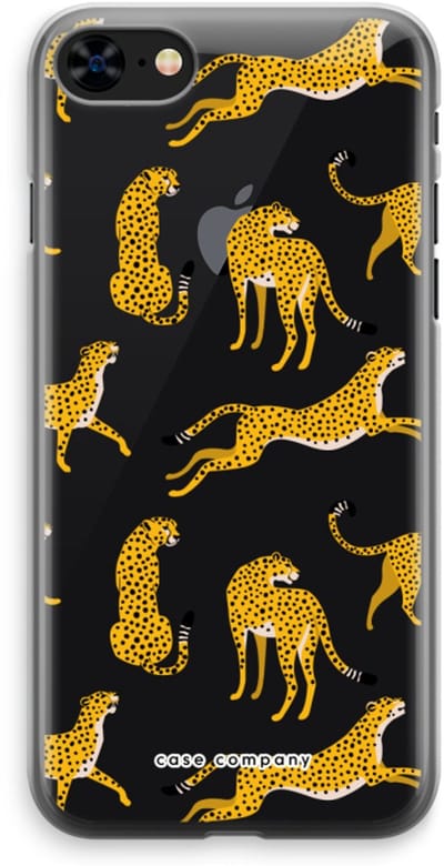 Case Company® - Hoesje geschikt voor iPhone 8 hoesje - Luipaard - Soft Cover Telefoonhoesje - Bescherming aan alle Kanten en Schermrand