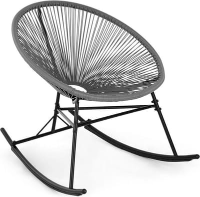 Roqueta schommelstoel retro-design 4mm-vlechtwerk grijs