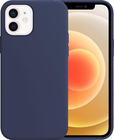 Hoesje - Geschikt voor Apple iPhone 12 - Sterk & Shockproof - Hoes Cover - Siliconen Case - Telefoonhoesjes - Donkerblauw