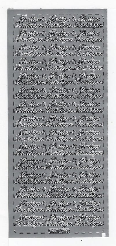 Pickup hobbysticker 284 2 stuks per verpakking Prettige Feestdagen zilver