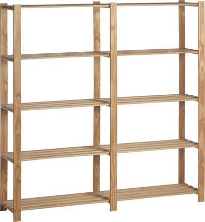Houten dubbel opbergrek