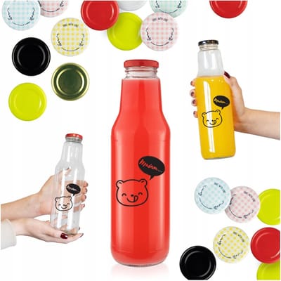 Bimberek KUBUŚ - Glazen Flessen - 750ml - Met Druk - Verschillende Kleuren