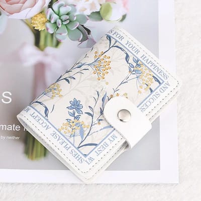 Sacs à cartes style peinture florale Joli style peinture à l'huile Couverture PU Porte-cartes IC/ID Carte bancaire Cartes de visite