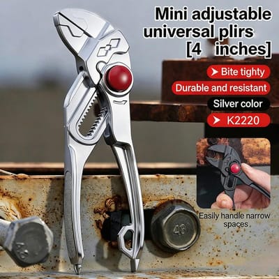 4 Inch Verstelbare Waterpomptang Mini Multifunctionele Leidingtang Industriële Kwaliteit Hoge Hardheid Handgereedschap zilver