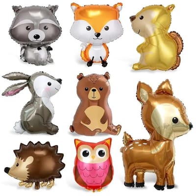 Dailygoods- Dierenballonnen 8 stuks - Folieballonnen - Heliumballonnen - Decoratie voor verjaardagsfeesten - Jungle dieren - Mooi design - Feestballonnen