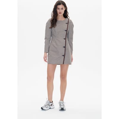 Baum und Pferdgarten Amelie Dress Camel Baum Check Maat: 32 | Maxi Jurken Outlet | Dames | Beige