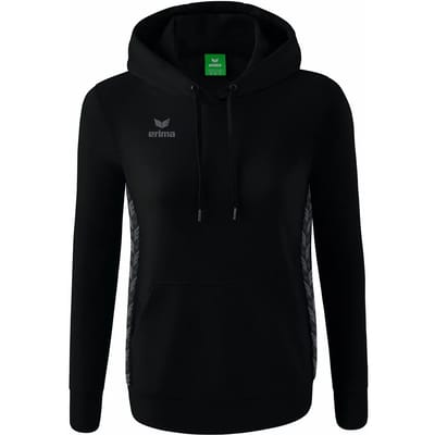 Erima Essential Team Sweatshirt Met Capuchon Dames - Slate Grey / Zwart | Maat: 36