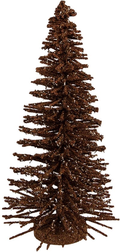 Clayre & Eef Kerstdecoratie Beeld Kerstboom Ø 17x30 cm Bruin Hout