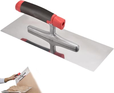 Cement Troffel - Bouw Gereedschap - Vloeren Afwerken - Roestvrij Staal - 300x110mm - Zilver