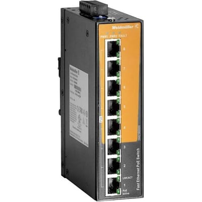 Weidmüller 2682380000 IE-SW-EL08-8POE Industrial Ethernet Switch 10 / 100 MBit/s PoE-functie
