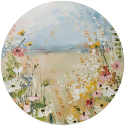 Glasschilderij Veld in bloei - Ø 50 - Glas - REINDERS