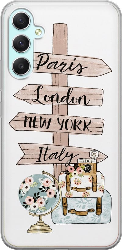 Leuke Telefoonhoesjes - Hoesje geschikt voor Samsung Galaxy A34 - Where to go next - Soft case - TPU - Tekst - Multi