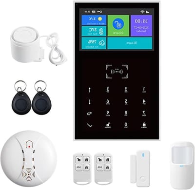 Slim Beveiligingssysteem - WIFI Alarm - Huis Beveiligen - App Bediening - 43-inch Scherm - Wit