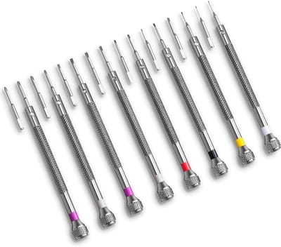 8-delige professionele micro-precisieschroevendraaierset van 0,6 tot 2 mm, 8 extra reservebladen voor horloges, brillen, sieraden en elektronicareparatie-Belle's product