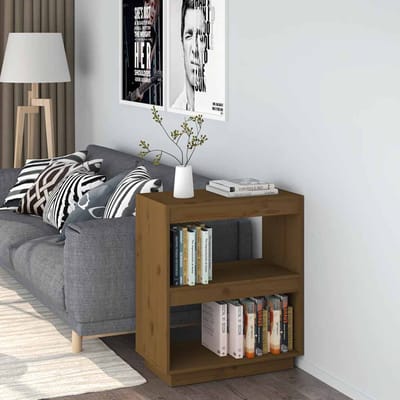 vidaXL - Boekenkast - 60x35x71 - cm - massief - grenenhout - honingbruin