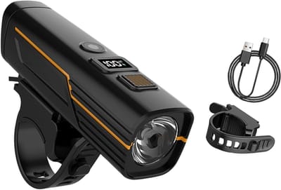 VHV - Fiets voorlicht - LED fietslamp - oplaadbare koplamp USB-C oplaadbaar waterbestendig met digitaal display - voor stadsfiets, racefiets en mountainbike